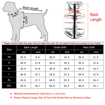 Clothes for Small Dogs Waterproof Big Dog Vest Jacket Autumn Winter Warm Pet Dog Coat Clothing for Dogs Chihuahua French Bulldog