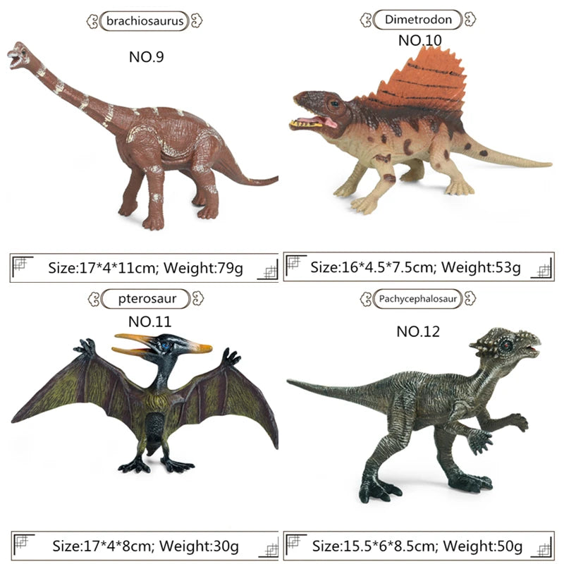 High Quality PVC Jurassic Dinosaurs World Action Figures Decoration Tyrannosaurus Brachiosaurus Rex Model Toy for Christmas Gift