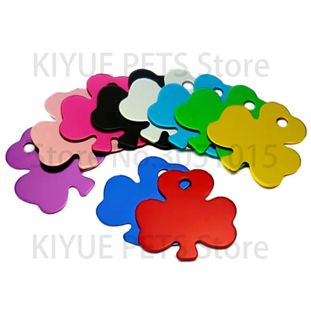 Wholesale 100X Personalized Blank Dog ID Tag Customized Dog Name Tag Phone Pet ID Tags Dog Cat Pet Military Man Tag Aluminum