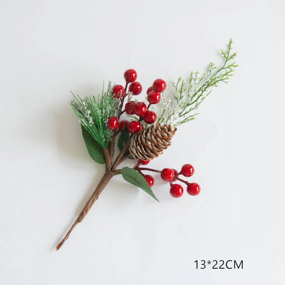 Christmas Simulation Berry Artificial Pine Needles Red Berry Flower Branch Shopwindow Holiday Decorations Home Decor Accessories