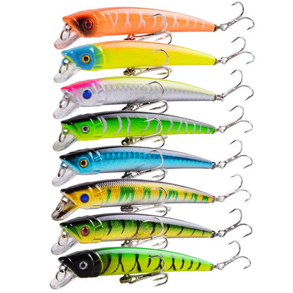 8pcs Wobblers Fishing Lures 9cm 7.5g Minnow Crankbait Pesca Bass Artificial Bait Pike Carp Fishing Lure Set Kit Swimbait