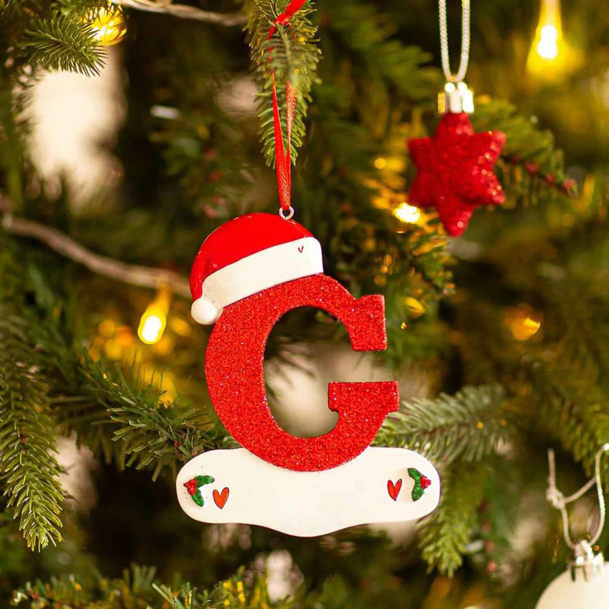 Christmas Tree Decoration Letter Pendant 26 Letters Home Holiday Acrylic DIY Pendant Xmas 2023 New Year Decor Ornament Navidad
