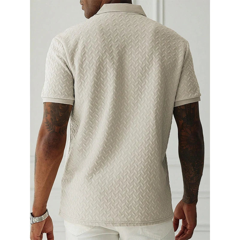 Men's Short Sleeve Polyester Polo Shirt Breathable Casual Top