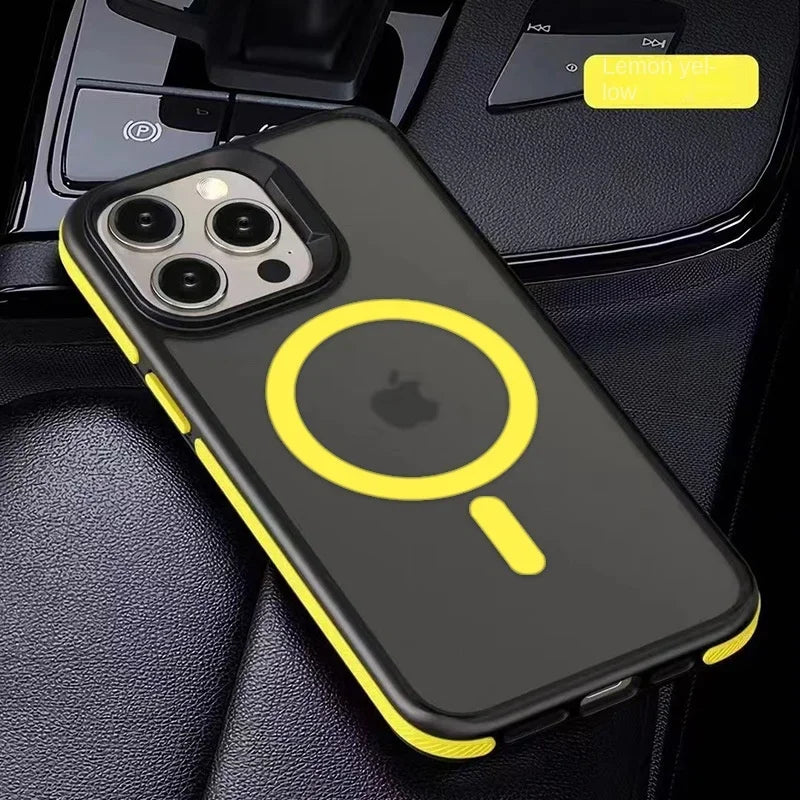 Magnetic Luxury Matte Translucent Shockproof Case for iPhone 17 16 15 11 13 12 14 Pro Max Plus for Magsafe Wireless Charge Cover