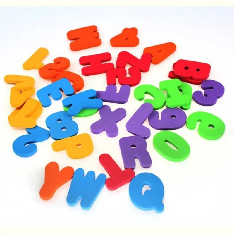 36Pcs/Set Alphanumeric Letter Bath Toy 3D Puzzle Baby Bath Toys Soft EVA Kids Baby Water Toys for Bathroom Early Educational Toy