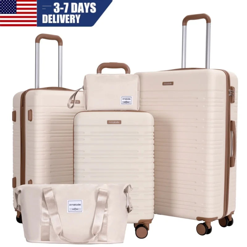 5-Piece ABS Hardside Luggage Set With TSA Lock and Double Spinner Wheels