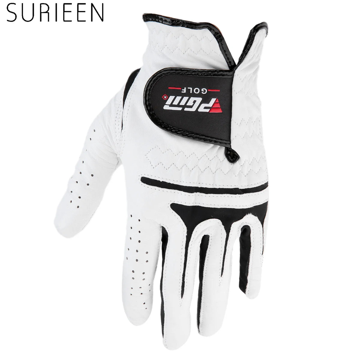 SURIEEN Outdoor Cabretta Leather Golf Gloves Men's Left and Right Hand Soft Breathable Sheepskin Slip-Resistant Male Golf Gloves
