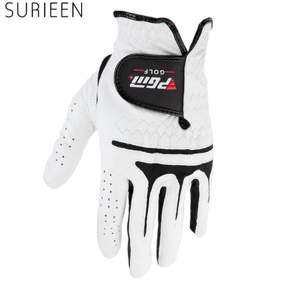SURIEEN Outdoor Cabretta Leather Golf Gloves Men's Left and Right Hand Soft Breathable Sheepskin Slip-Resistant Male Golf Gloves