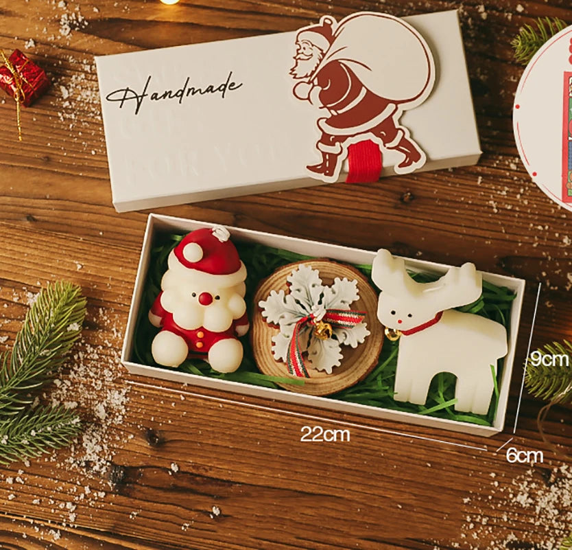 Christmas Scented Candle Decorative Christmas Candle Gift Set Holiday Aroma Candle Festive for Gifting Dining Room Christmas