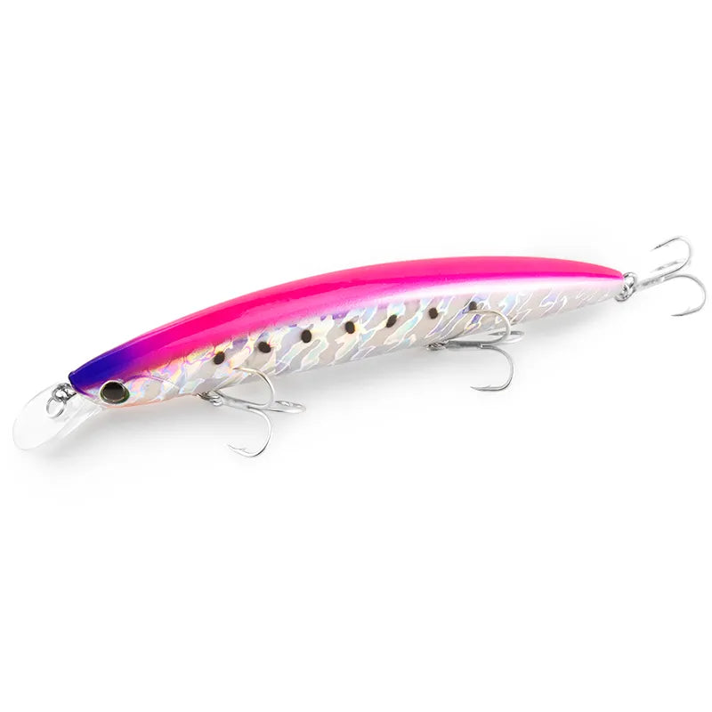 130F Ultra Long Casting Floating Wobbler Minnow Hard Bait 130mm 23g Flounder Sea Bass Saltwater Sea Fishing Lure Depth 0.8-1.5m