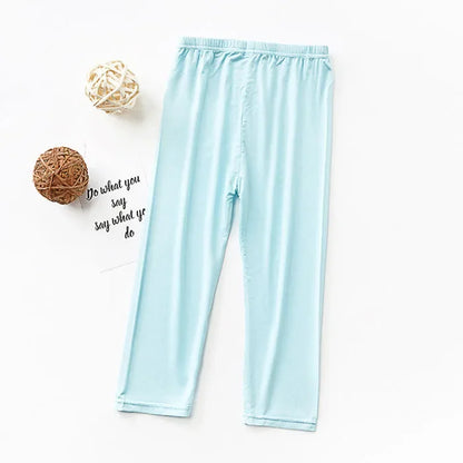 Hot Solid Modal Cotton Girls Leggings Summer Kids Clothes Calf Length Pants Candy Color Children Cropped Legging for Girl 2-8 Y