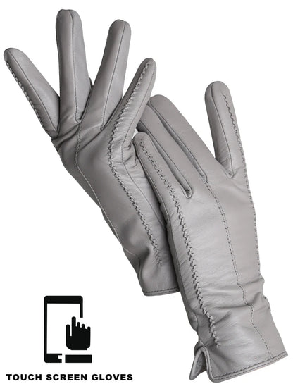 Women's Sheepskin Gloves Winter Warm Plus Velvet Short Thin Touch Screen Driving Color Women's Leather Gloves Good Quality -2226