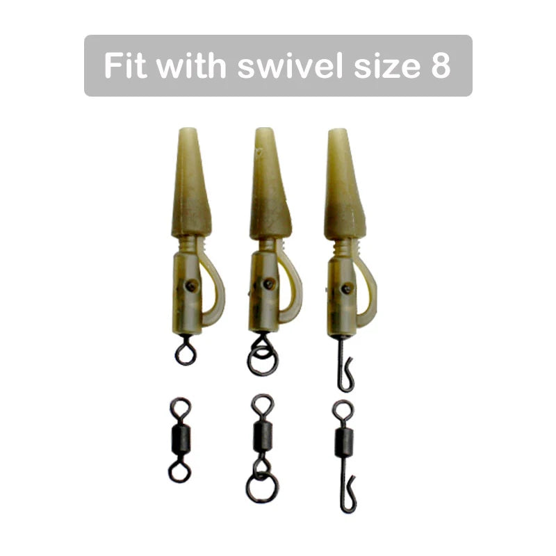 20SET Lead Clips & Tail Rubbers Cone Carp Fishing Tackle Kit Accessories for Carp Fishing Rig Equipment Tackle