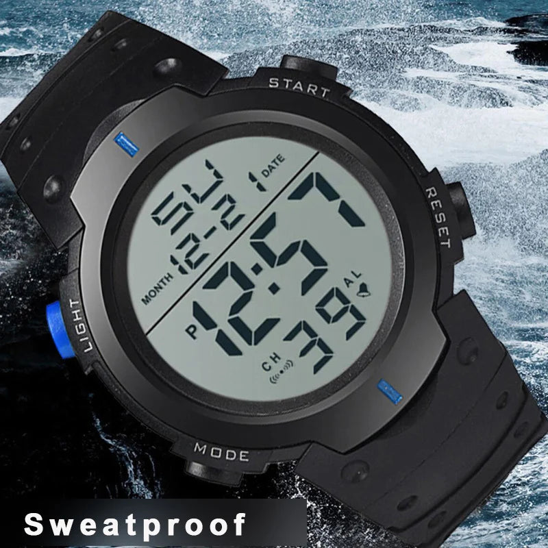 Men Electronic Watch Sports Watches for Men Waterproof Luminous Multifunction Outdoor Fitness Large Screen Electronic Wristwatch