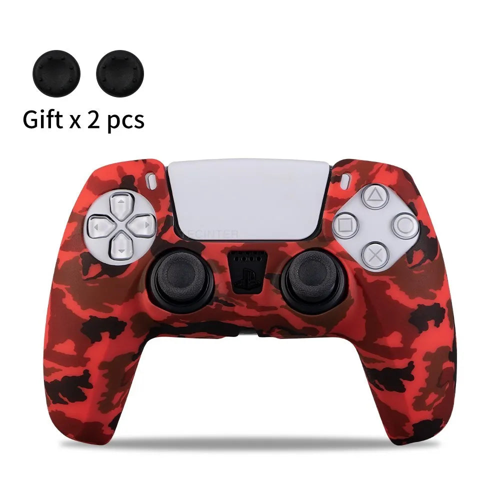 Silicone Cover Skin for PlayStation 5 Accessories for PS5 Controller Cover Thumb Grips Anti-Slip Protection Shell Skin for PS5 S