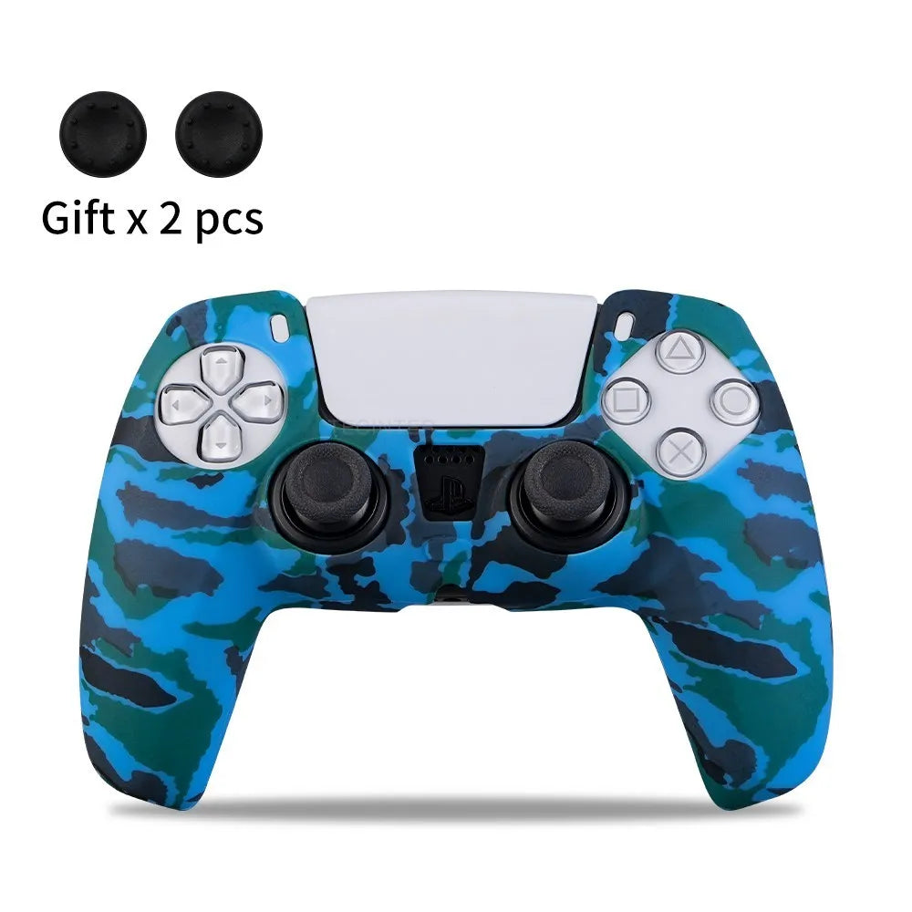 Silicone Cover Skin for PlayStation 5 Accessories for PS5 Controller Cover Thumb Grips Anti-Slip Protection Shell Skin for PS5 S