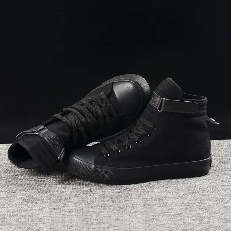 Fashion Sneakers Men Shoes Male Canvas Shoes High Top Sneakers Men Casual Shoes Black White Cloth Footwear KA797