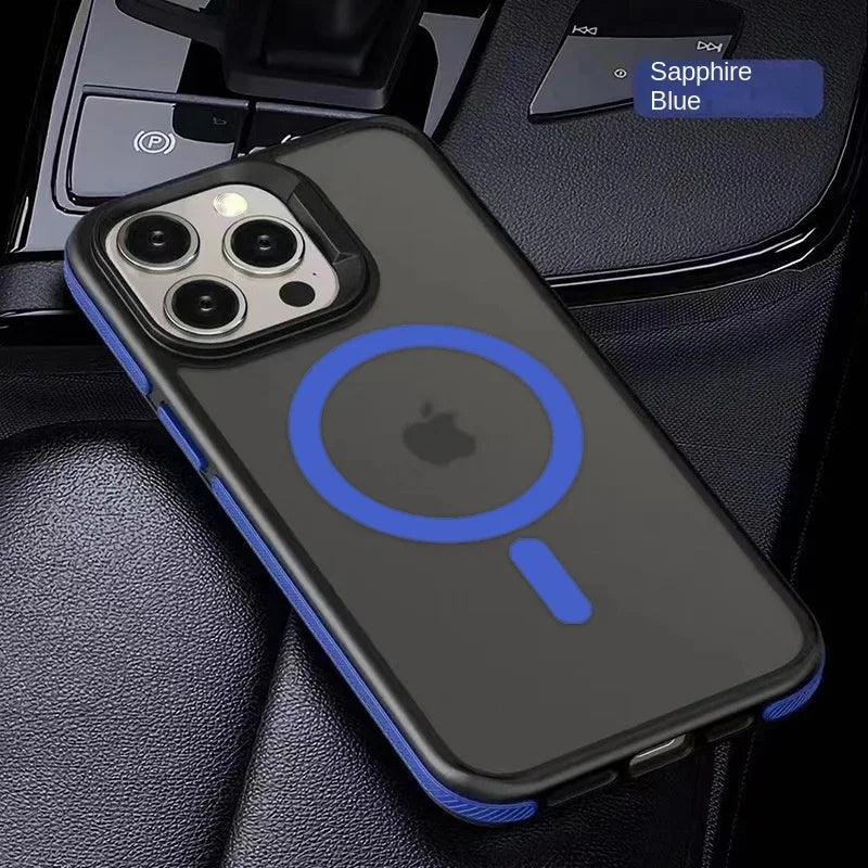 Magnetic Luxury Matte Translucent Shockproof Case for iPhone 17 16 15 11 13 12 14 Pro Max Plus for Magsafe Wireless Charge Cover