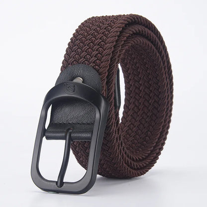 Men's Belt Casual Woven Elastic Belt Outdoor Sports Women's Belt Climbing Work Belt Jeans Suit Pants Men's and Women's Universal