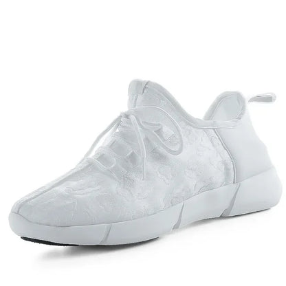 Spring Boy Luminous Glowing Sneakers Men Women Girl Kids LED Light Shoes Children Flashing Adults USB Recharge Fiber Optic Shoes