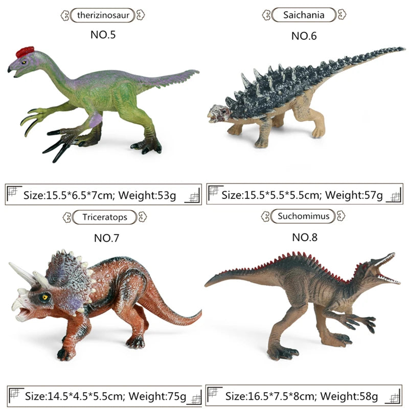 High Quality PVC Jurassic Dinosaurs World Action Figures Decoration Tyrannosaurus Brachiosaurus Rex Model Toy for Christmas Gift