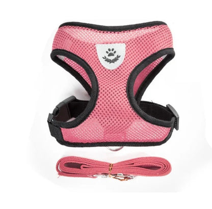 Cat Dog Harness With Lead Leash Adjustable Vest Polyester Mesh Breathable Harnesses Reflective Sti for Small Dog Cat Accessories