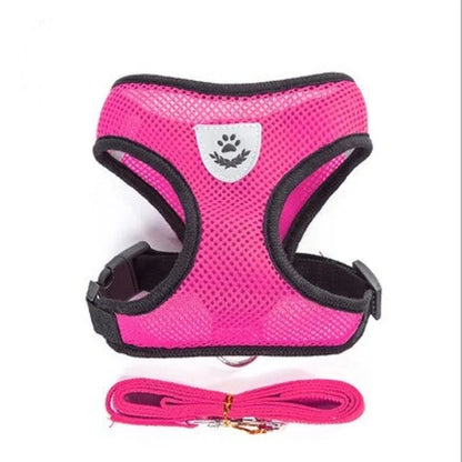 Cat Dog Harness With Lead Leash Adjustable Vest Polyester Mesh Breathable Harnesses Reflective Sti for Small Dog Cat Accessories