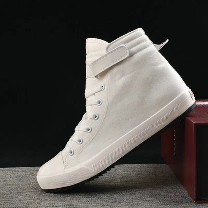Fashion Sneakers Men Shoes Male Canvas Shoes High Top Sneakers Men Casual Shoes Black White Cloth Footwear KA797