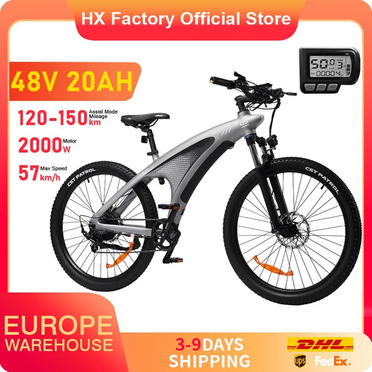 HX Q5 E Bike 2000W Adults Electric Bike 2000W 48V 20AH 27.5 Inch Electric Bicycle City E Bikes Mountain E Bikes