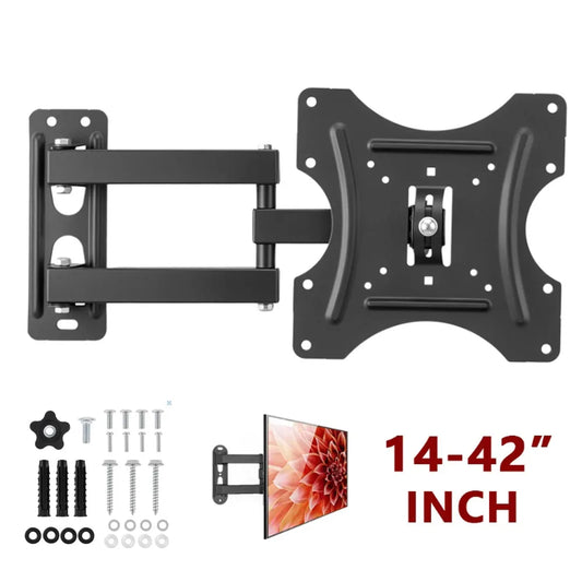 TV Wall Mount Bracket Flat Panel TV Frame Support 15 Degrees Tilt With Fader for 14 - 42 Inch  18KG LCD LED Monitor