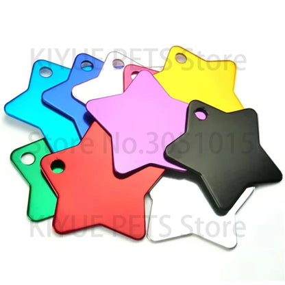 Wholesale 100X Personalized Blank Dog ID Tag Customized Dog Name Tag Phone Pet ID Tags Dog Cat Pet Military Man Tag Aluminum