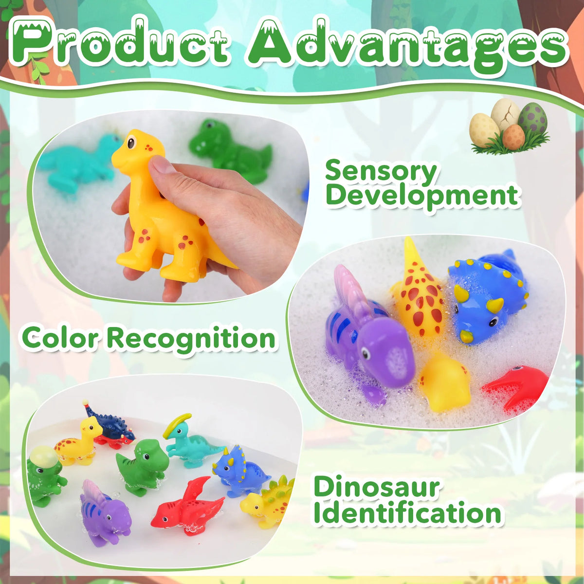 9pcs Mold-Resistant Dinosaur Toys Bathtub Shower Toys Bathing Water Play Toy for Kids Birthday Gifts