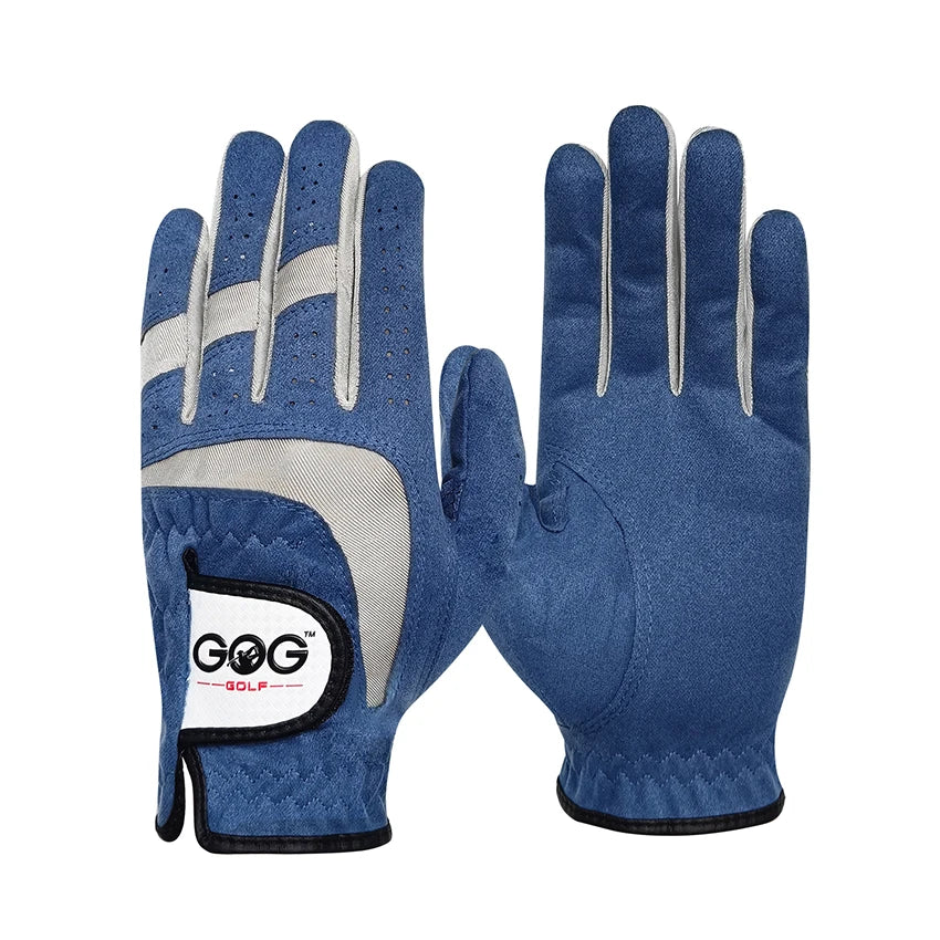 GOG Golf Glove for Men Women Breathable Soft Fabric Microfiber Sports Glove Left Right Hand Blue Mens Hold 1 Pcs Pair 2 3 4 5 R