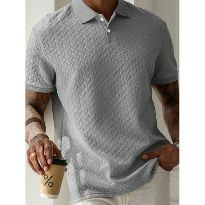 Men's Short Sleeve Polyester Polo Shirt Breathable Casual Top
