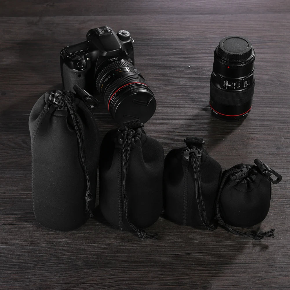 Camera Lens Pouch Bag Neoprene Waterproof Soft Video Camera Lens Pouch Bag Case for Canon Sony for Most Digital SLR Camera
