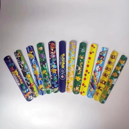Pokemon Pikachu Wristbands Slap Snap Wrap Bracelet Anime Doll Characters Children Hand Ring Toys for Xmas Gift