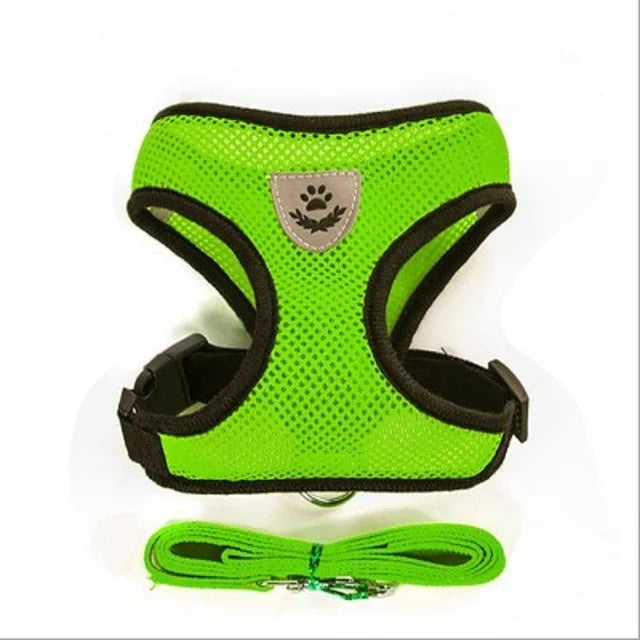 Cat Dog Harness With Lead Leash Adjustable Vest Polyester Mesh Breathable Harnesses Reflective Sti for Small Dog Cat Accessories