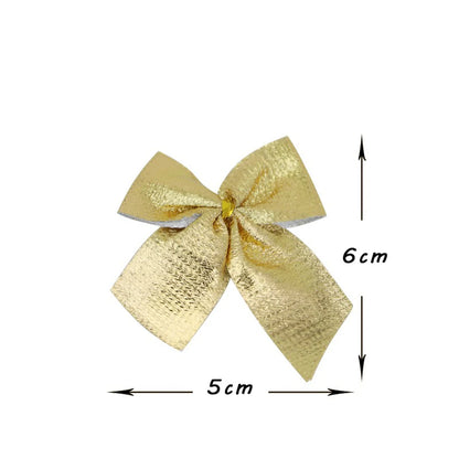 Christmas Tree Bow Decorations, New Year, Holiday Party Decoration, 6cm, 12Pcs