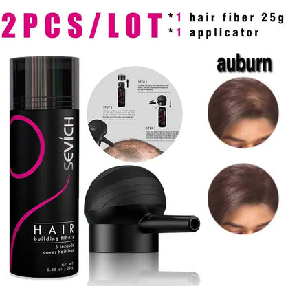 SEVICH Hair Building Fiber Set Cover Sparse Hair or Bald Spots Hair Loss Regrowth Treatment Keratin Hair Fiber Powder Applicator