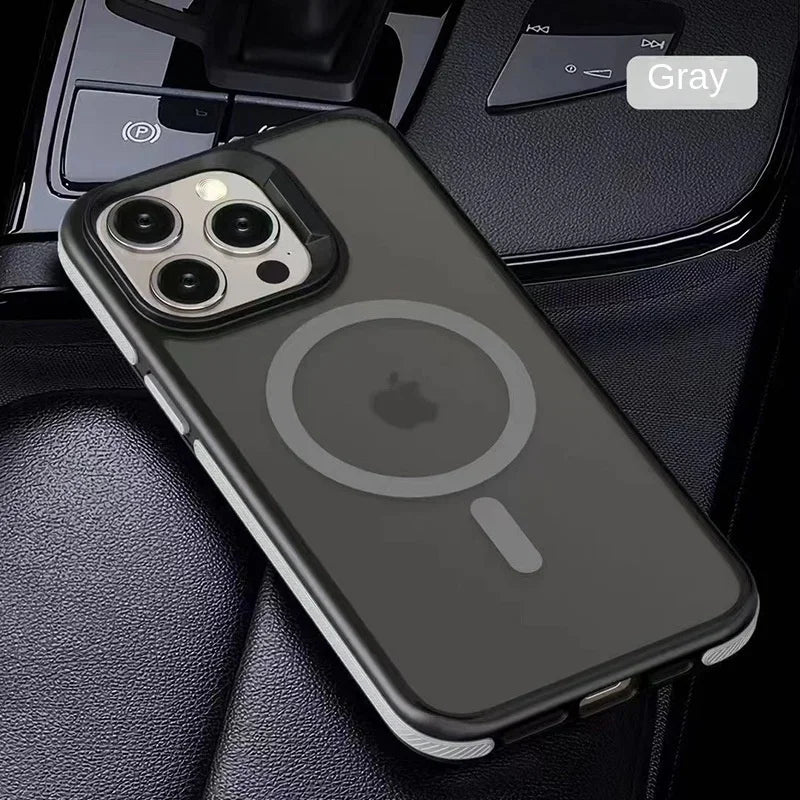 Magnetic Luxury Matte Translucent Shockproof Case for iPhone 17 16 15 11 13 12 14 Pro Max Plus for Magsafe Wireless Charge Cover