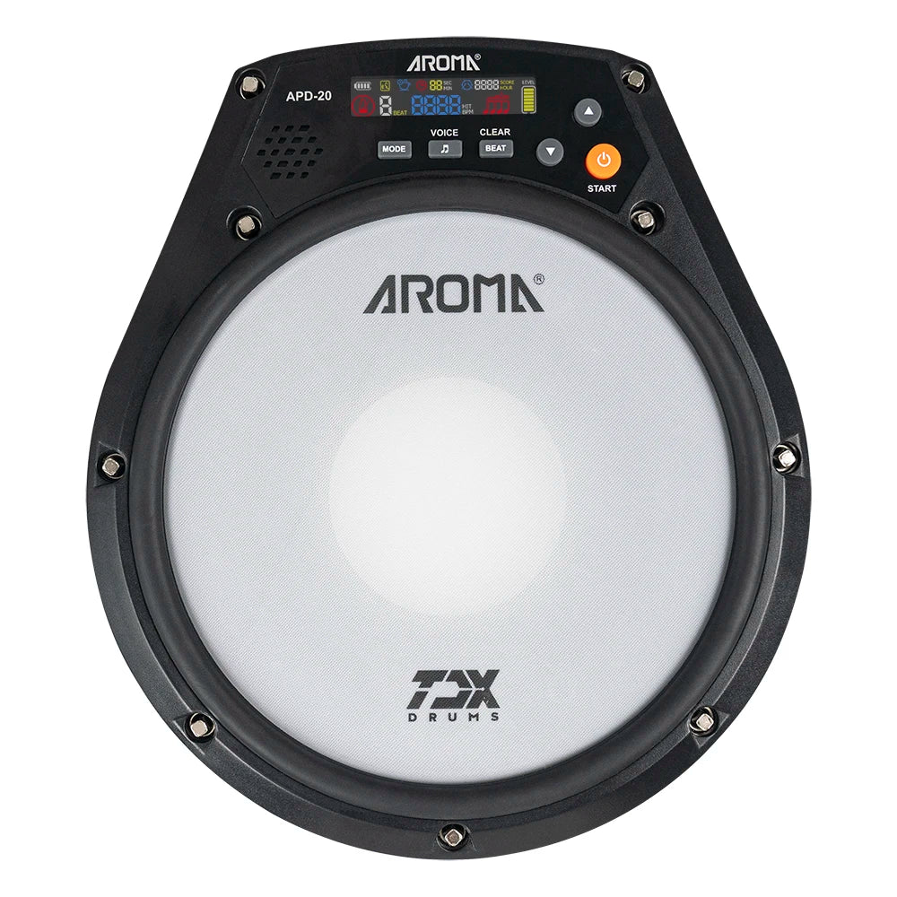 AROMA APD-20 Electronic Mute Drum Beating Board Electronic Drum Pad Built-In Battery Metronome Training Percussion Music Parts