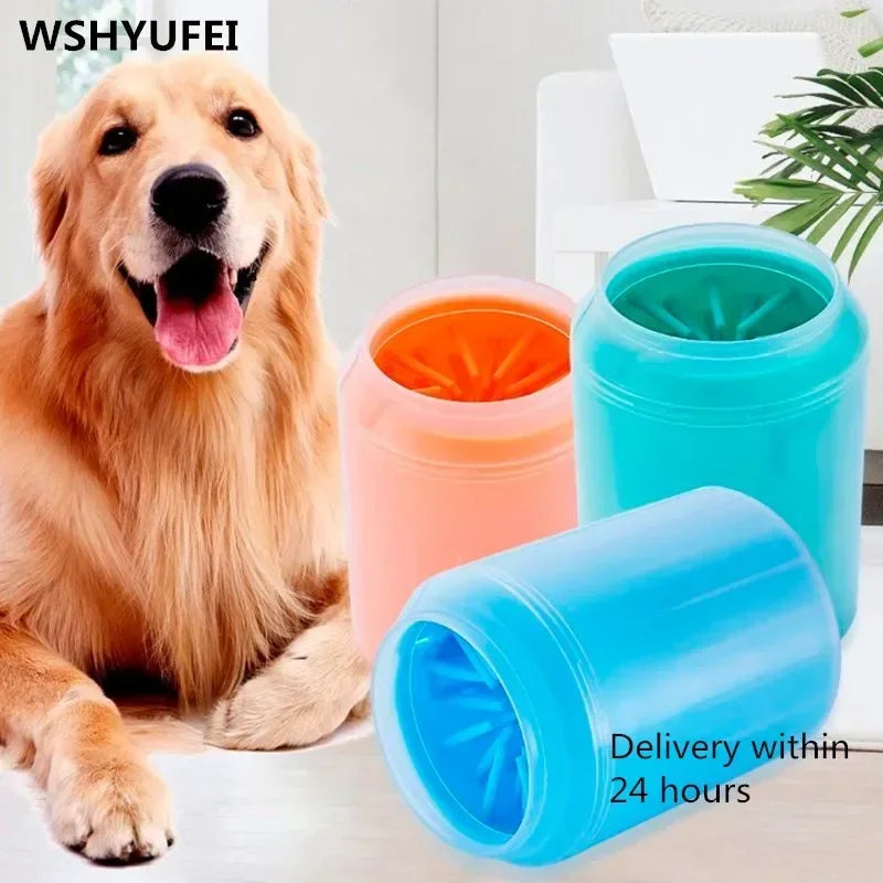 Dog Paw Cleaner Cup Soft Silicone Combs Portable Outdoor Pet Towel Foot Washer Paw Clean Brush Quickly Wash Foot Cleaning Bucket