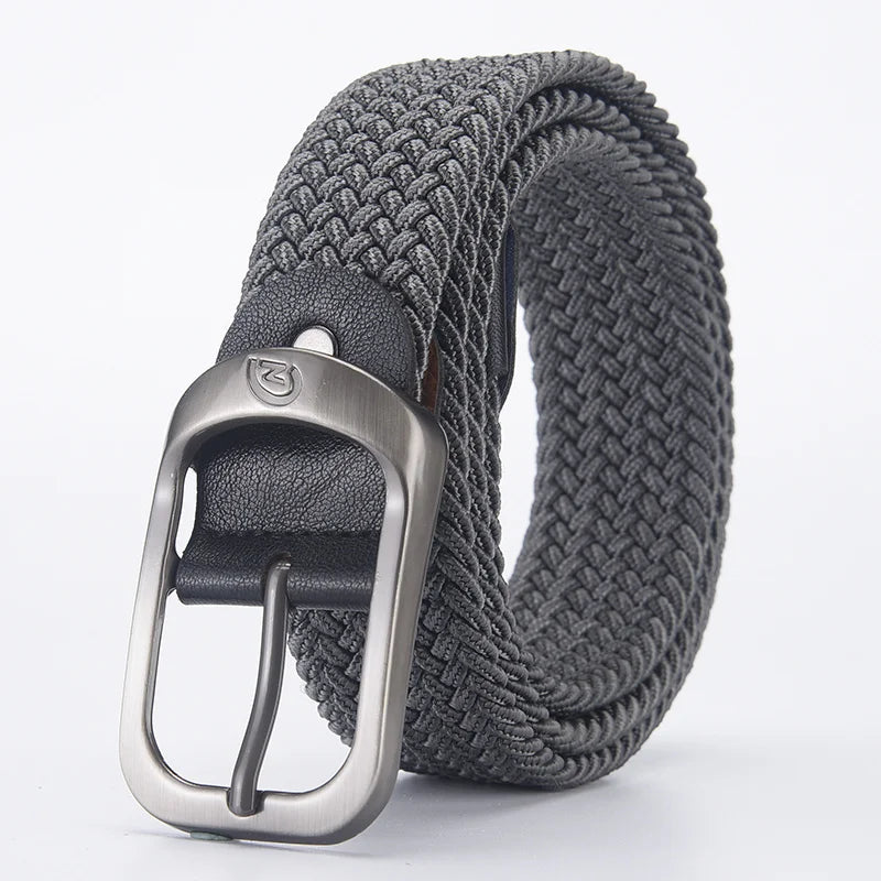 Men's Belt Casual Woven Elastic Belt Outdoor Sports Women's Belt Climbing Work Belt Jeans Suit Pants Men's and Women's Universal