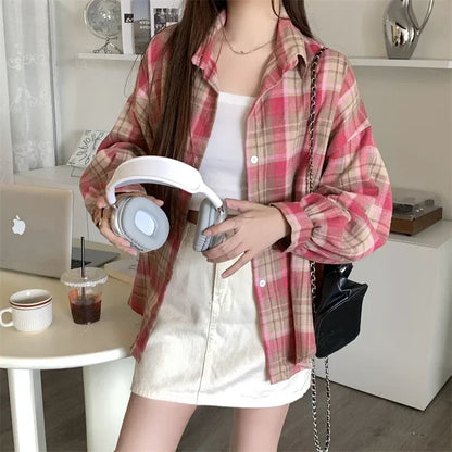 Black Flannel Shirt for Women Long Sleeve Collared Button-Up Tartan Plaid Shirt Jacket  Teen-Girl Casual Everyday Outfit