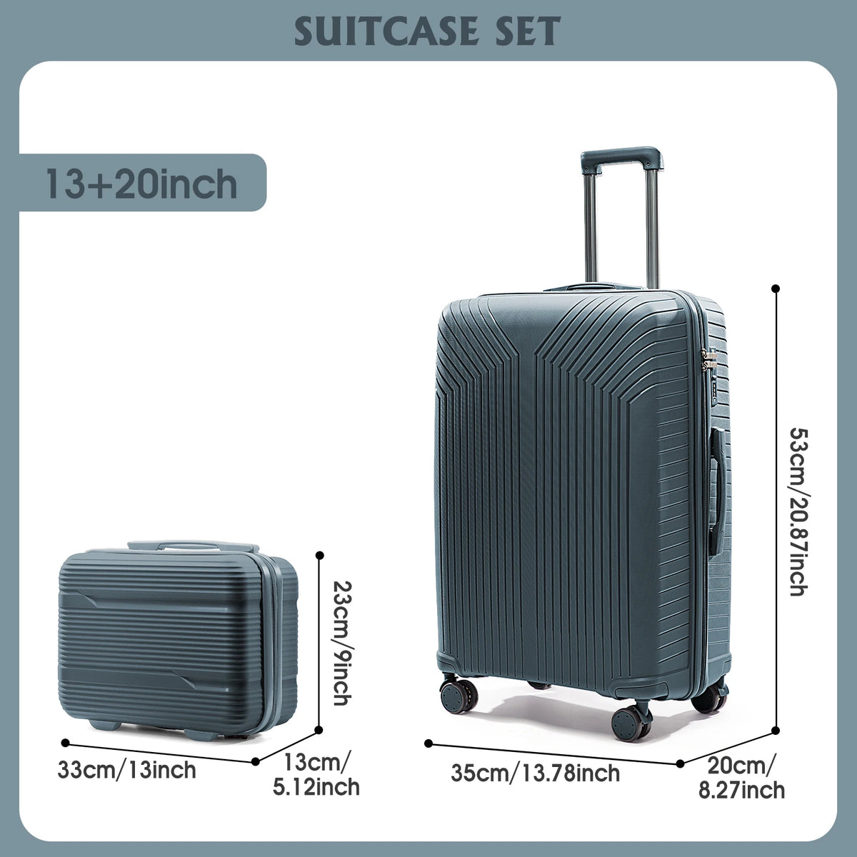 2024 New Durable13/20/28 Carry-On Suitcase - PP Material, Zippered & Password Lock, for Travel,Business Trip Cabin Luggege Trunk