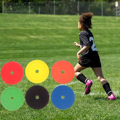10Pcs Football Flat Cones Marker Disc With Holes Football Basketball Sports Speed Agility Training Aids Markers