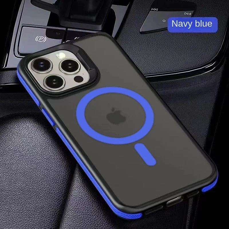 Magnetic Luxury Matte Translucent Shockproof Case for iPhone 17 16 15 11 13 12 14 Pro Max Plus for Magsafe Wireless Charge Cover