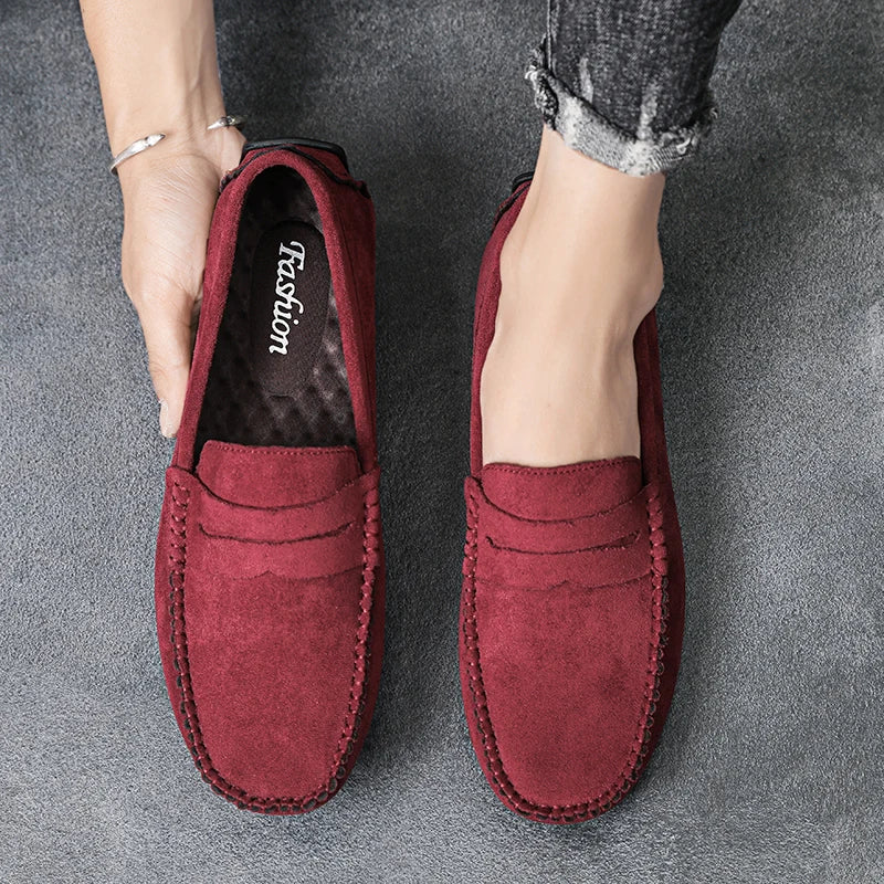Fashion Suede Men Casual Shoes Breathable Comfort Slip-On Mens Driving Shoes Luxury Brand Men Loafers Mens Lazy Shoes Moccasins