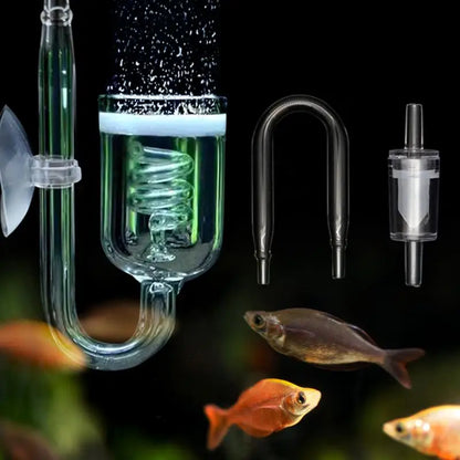 Glass/Acrylic Co2 Diffuser Aquarium Spiral Carbon Dioxide Atomizer Diffuser With Suction Cup for Aquarium Fish Tank Accessories