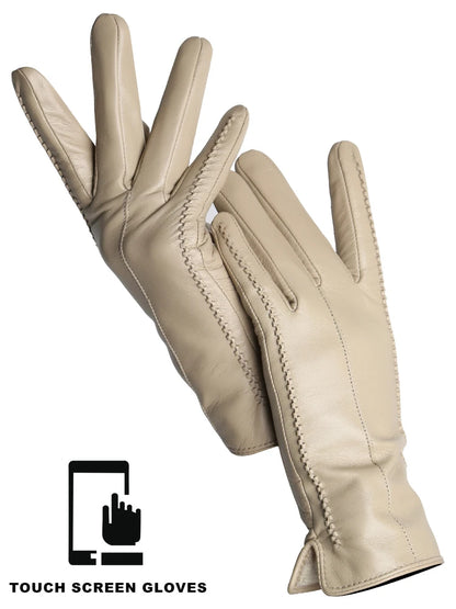 Women's Sheepskin Gloves Winter Warm Plus Velvet Short Thin Touch Screen Driving Color Women's Leather Gloves Good Quality -2226